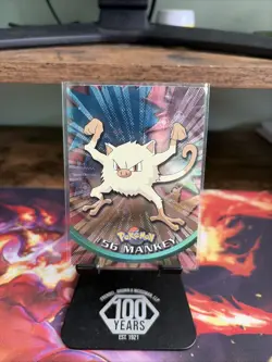Mankey #56 Black Topps Logo Foil 1999 Topps Pokemon TV Animation Edition Series - Image 1