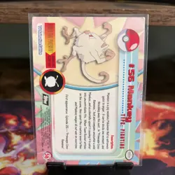 Mankey #56 Black Topps Logo Foil 1999 Topps Pokemon TV Animation Edition Series - Image 2