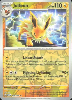 Pokemon TCG - Jolteon SV: Scarlet & Violet 151 135/165 NM - Image 1