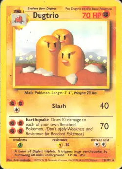 Pokemon TCG - Dugtrio Base Set 019/102 HP - Image 1