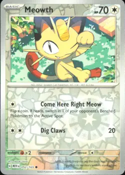 Pokemon TCG - Meowth SV: Scarlet & Violet 151 052/165 NM - Image 1