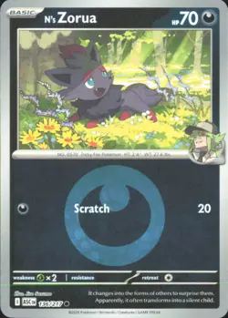 Pokemon TCG - N's Zorua (Energy Symbol Pattern) ME: Ascended Heroes 136/217 NM - Image 1