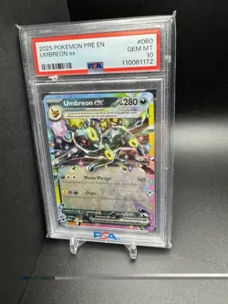 2025 POKEMON PRE EN-PRISMATIC EVOLUTIONS #060 UMBREON EX PSA 10 - Image 1