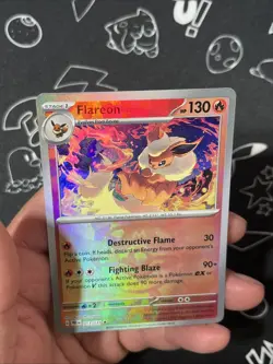 Pokemon TCG Flareon 13/131 Prismatic Evolutions Master Ball Pattern - Image 1