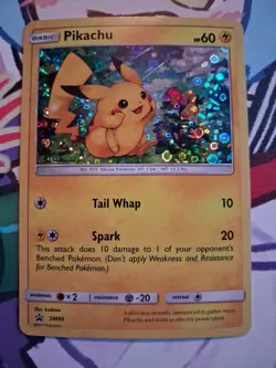 Pokemon TCG Pikachu SM86 Black Star Promo Holo Moderately Played - Image 1