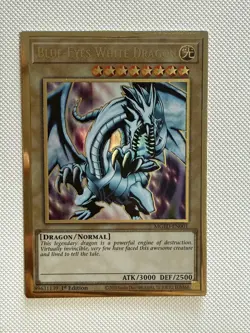 YUGIOH! Blue-Eyes White Dragon MGED-EN001 Premium Gold Rare 1st Ed NM LOB Art - Image 1