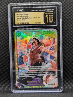 2025 ONE PIECE MONKEY D. LUFFY 25TH SECRET RARE EB02-061 CGC 10 PRISTINE - Image 1