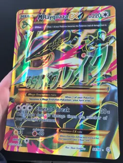 Rayquaza EX JUMBO 98/98 XY Ancient Origins Oversized Pokemon Card HOLO PLAYED - Image 4