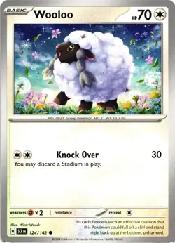Pokemon Stellar Crown Wooloo Regular Common Card - Image 1