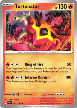 Pokemon Stellar Crown Turtonator Regular Common Card - Image 1