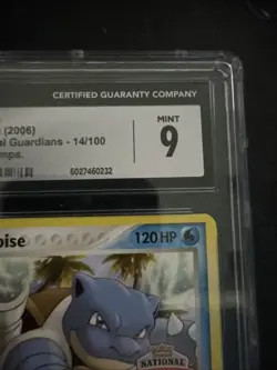 Blastoise 14/100 CGC Mint 9 2006 Pokemon EX Crystal Guardians National Champions - Image 3
