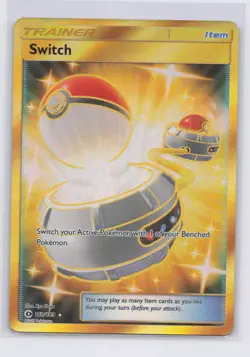 Pokemon Switch 160/149 Sun & Moon Base Set Gold Secret Rare Full Art NM - Image 1