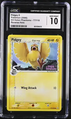 CGC 10 GEM MINT Pidgey EX Holon Phantoms 77/110 Reverse Holo STAMPED Pokemon - Image 1