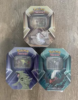 Triple Whammy Collector Tins Pokemon TCG Lot Of 3 (Complete Tin Set) New Sealed - Image 1