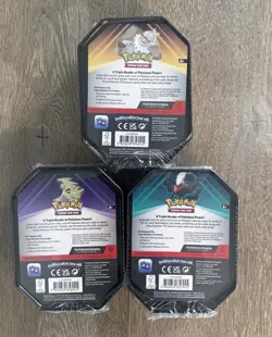 Triple Whammy Collector Tins Pokemon TCG Lot Of 3 (Complete Tin Set) New Sealed - Image 2