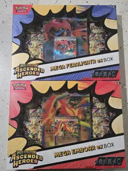 Pokemon Mega Evolution Ascended Heroes Ex Box Set of 2 Factory Sealed IN HAND - Image 1