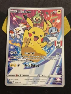 Pokemon TCG Indonesia KFC Chaki Kids Meal Promo RAW Pikachu FA 016/S-P - Image 1