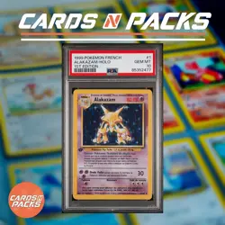 Carte Pokemon Alakazam 1/102 Holo Set de base Edition 1 PSA 10 GEM MINT 🔥 - Image 1
