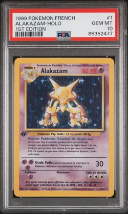 Carte Pokemon Alakazam 1/102 Holo Set de base Edition 1 PSA 10 GEM MINT 🔥 - Image 2