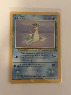 Pokemon Lapras 10/62 Fossil Holo Rare Unlimited Edition LP - Image 4