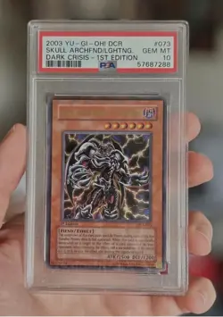 2003 YU-GI-OH! DARK CRISIS 1ST ED SKULL ARCHFIEND OF LIGHTNING PSA 10 POP 56 - Image 1