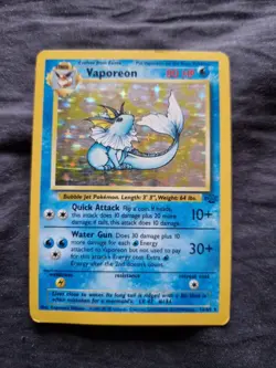 VAPOREON 12/64 Holo Pokemon Jungle Set Card Vintage 1999 - Image 1