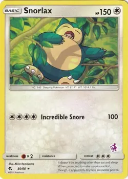 Snorlax 50/68 Mewtwo Battle Academy Promo Stamp Pokemon Card NM - Image 1