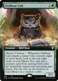 MTG Borderless CMR: Battle for Baldur's Gate CLB Owlbear Cub MINT (SELECT) - Image 4