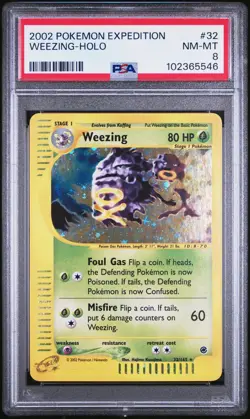 Weezing Holo 32/165 Expedition Pokemon PSA 8 - Image 1