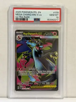 PSA 10 Mega Charizard X ex #109 2025 Pokemon PFL EN Ultra Rare Gem Mint - Image 1