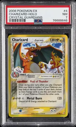 2006 POKEMON EX CRYSTAL GUARDIANS #4 CHARIZARD-HOLO PSA 7 - Image 1