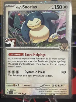 Pokemon Hop’s Snorlax 117/159 Cosmo Holo Play Stamp Prize Pack Series 8 Promo - Image 1