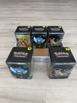 POKEMON 2025 STACKING TIN LOT X5 W/ DISPLAY 15 BOOSTER PACKS NEW FACTORY SEALED! - Image 3