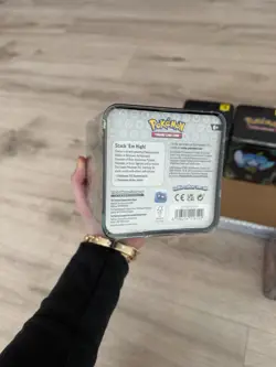 POKEMON 2025 STACKING TIN LOT X5 W/ DISPLAY 15 BOOSTER PACKS NEW FACTORY SEALED! - Image 4