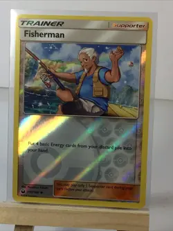 Fisherman 130/168 Sm-Celestial Storm Reverse Holo Pokemon NM English - Image 1