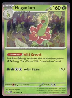 Pokemon ME01: Mega Evolution #010/132 Meganium Holo Border - Image 1