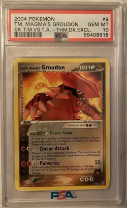 2004 POKEMON EX TEAM MAGMA VS TEAM AQUA #9 TEAM MAGMA'S GROUDON PSA 10 - Image 1