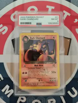 2000 POKEMON ROCKET #21 DARK CHARIZARD PSA 8 - Image 1