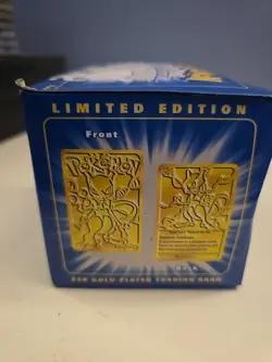 1999 Pokemon 23k Gold Plated Mewtwo Trading Card Sealed NIB - Image 3