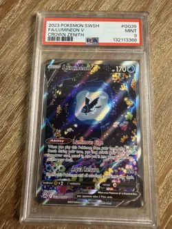 2023 POKEMON SWORD & SHIELD CROWN ZENITH #GG39 FULL ART/LUMINEON V PSA 9 - Image 1