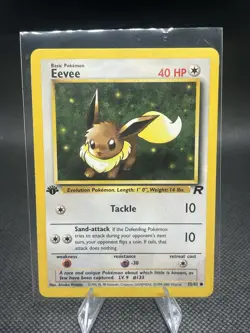 Pokemon TCG Eevee Card 55/82 1st Edition Non Holo Team NM - Image 1
