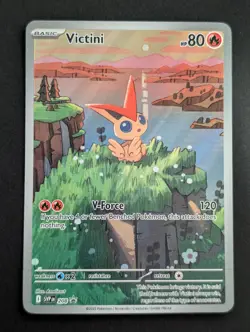 Pokemon Victini SVP 208 Black Bolt White Flair Promo Card 2025 Lightly Played - Image 1