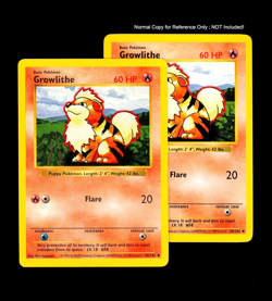 1999 Pokemon GROWLITHE Base Set SHADOWLESS Misprint LOW INK ERROR Card 28/102 EX - Image 2