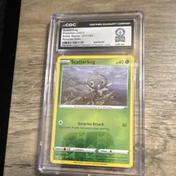 CGC Scatterbug World Record Reverse Holo Pokemon Card Battle Styles 011/163 2021 - Image 1