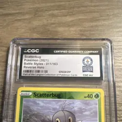 CGC Scatterbug World Record Reverse Holo Pokemon Card Battle Styles 011/163 2021 - Image 2