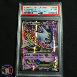 Shiny Mega Gengar EX HOLO XY166 (PSA 6 EX-MT) Black Star PROMO Pokemon Cards - Image 1