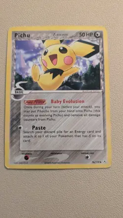 Pokemon TCG Pichu EX Holon Phantoms 76/110 Regular Common Card - Image 1