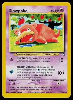 Pokemon Card Neo Genesis Slowpoke 73/111 Unlimited Common Komiya - Image 1