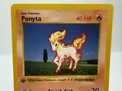 Ponyta - 1ST EDITION - SHADOWLESS - 1999 BASE SET card # 60/102 - LP - Image 2