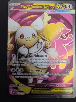 Pokemon TCG Mega Audino Ex 253/217 Ultra Rare Full Art Ascended Heroes NM+ - Image 1